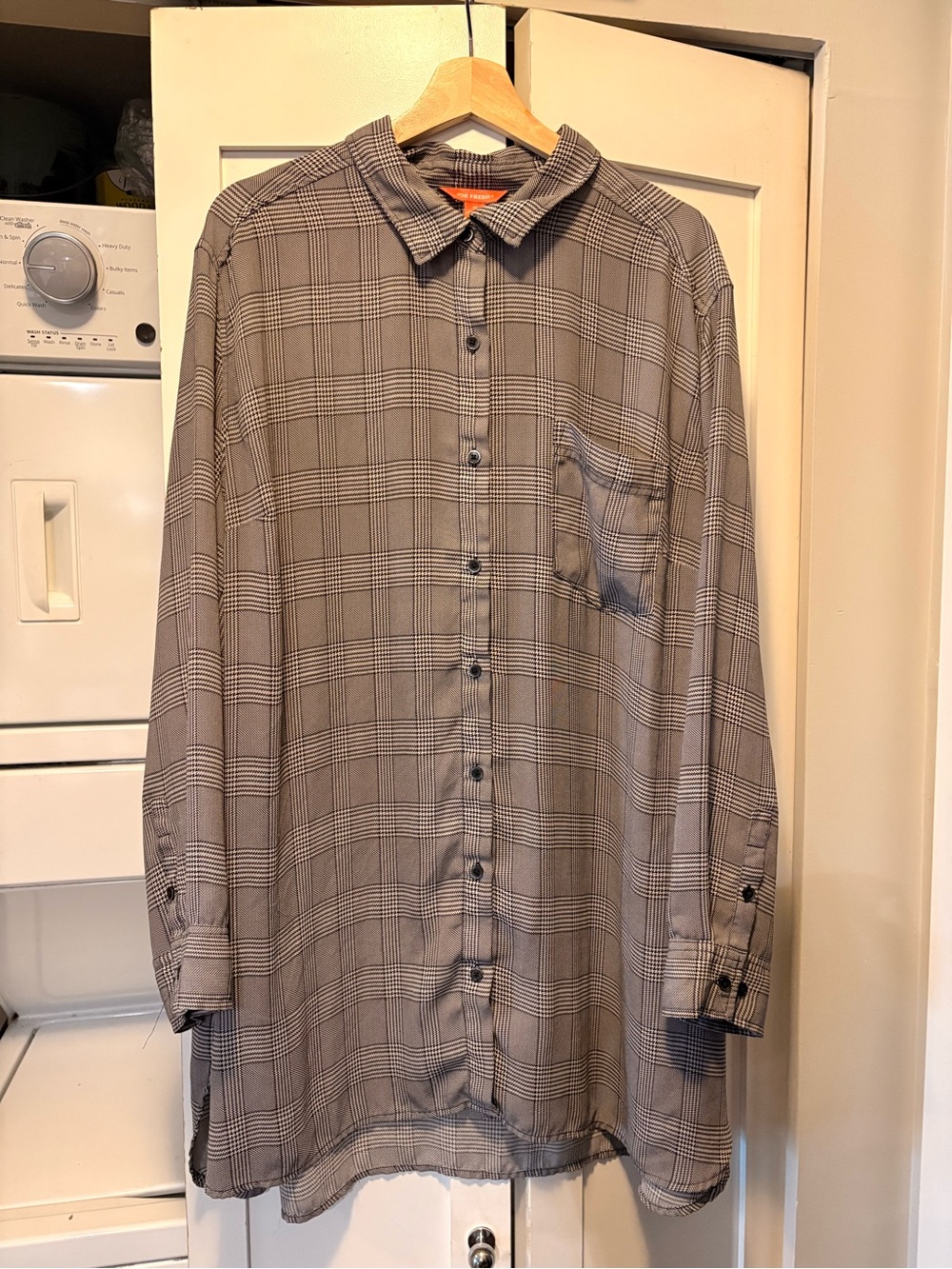 Flowy plaid tunic top